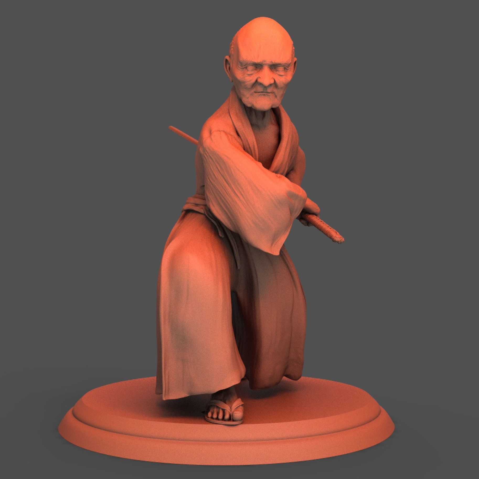 Old Samurai 3D print model_6