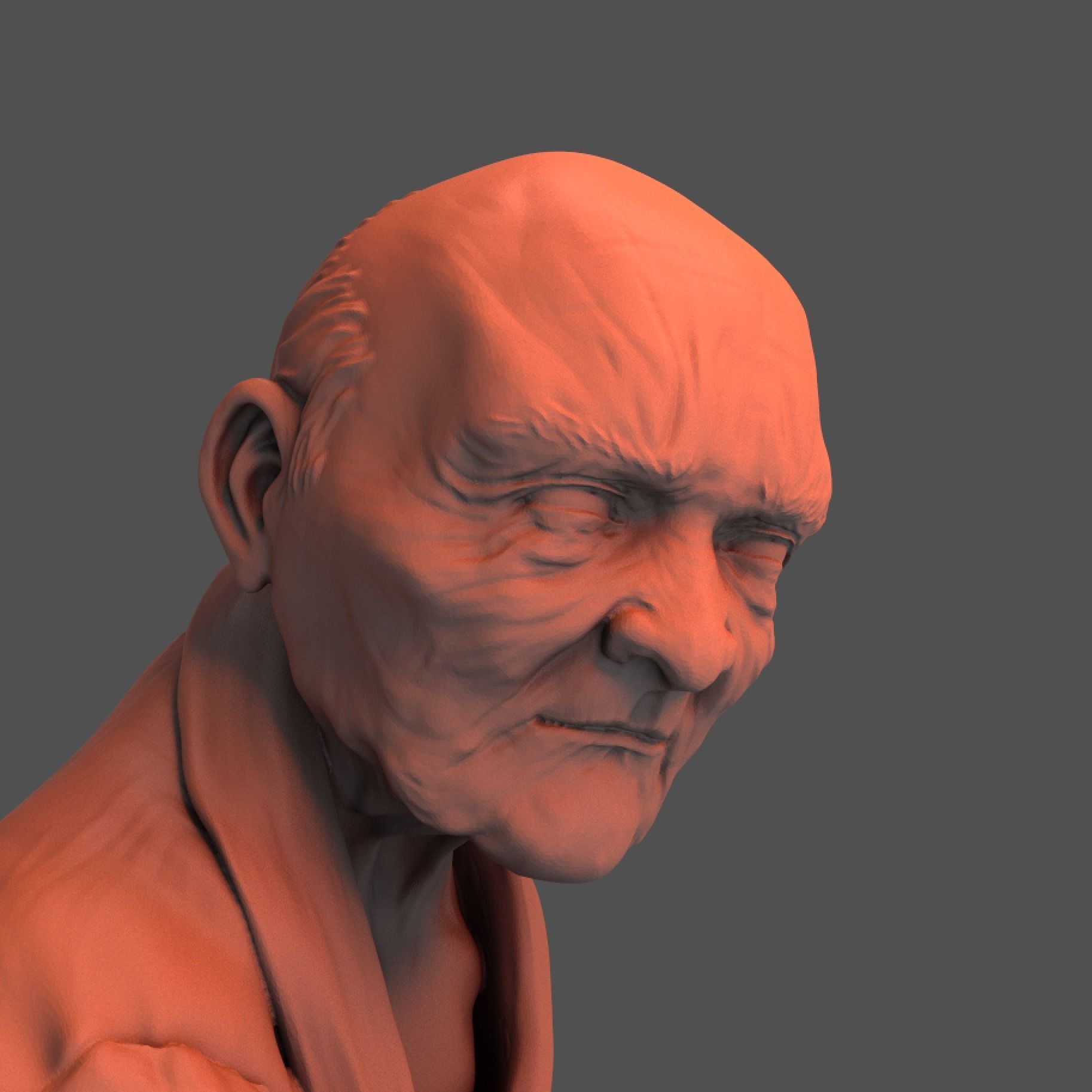 Old Samurai 3D print model_1