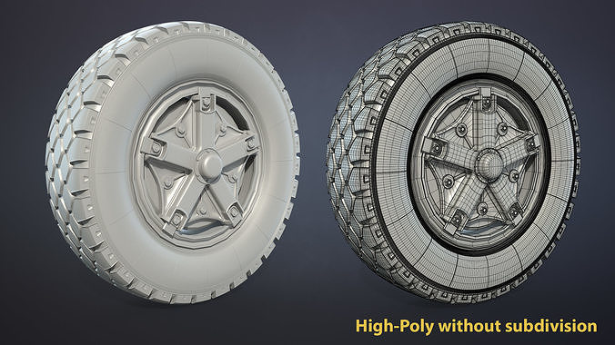 Truck Wheel 03 Kamaz-5320 Low-poly 3D model 5