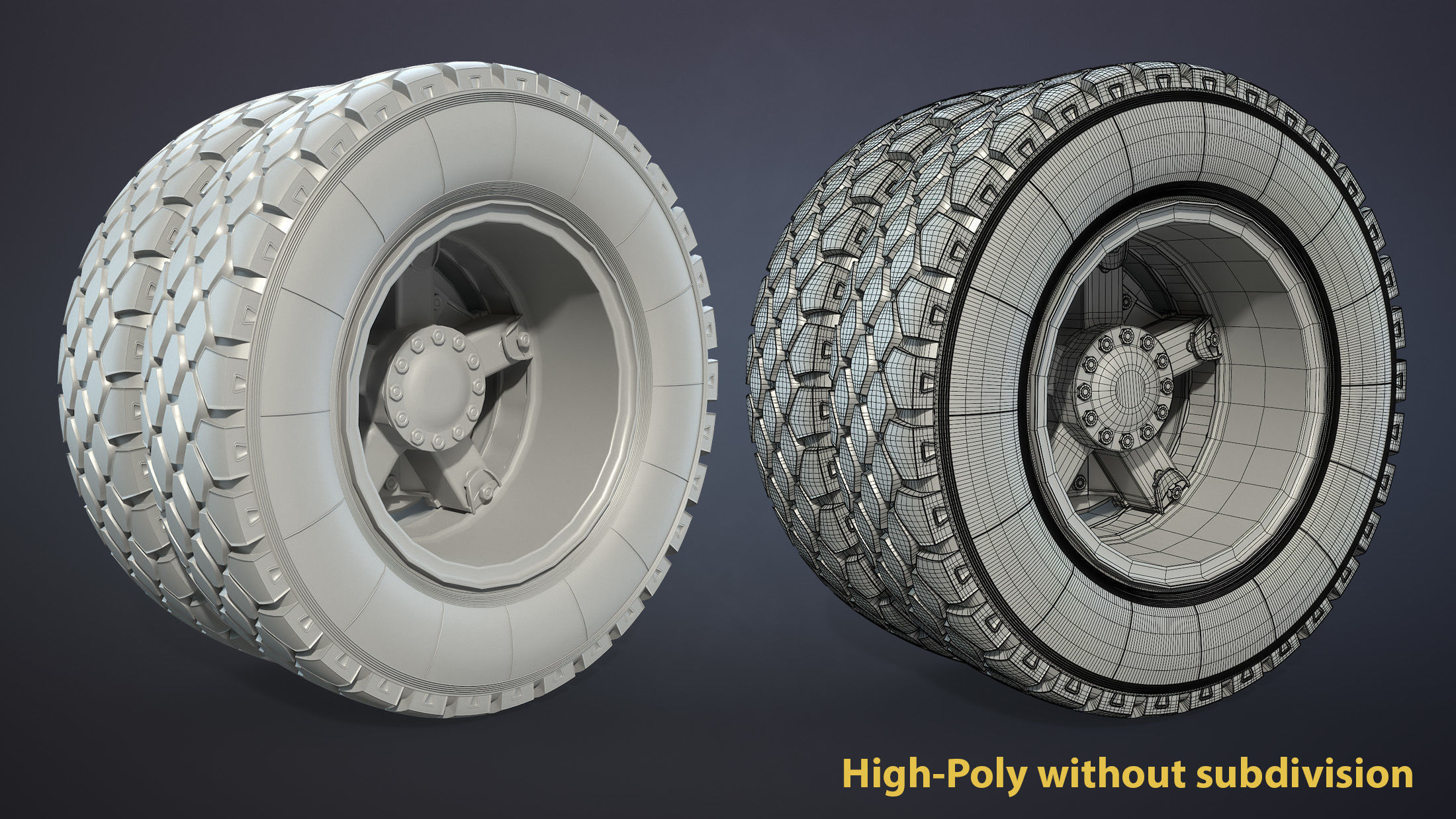 Truck Wheel 03 Kamaz-5320 Low-poly 3D model_6