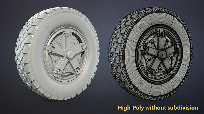 Truck Wheel 03 Kamaz-5320 Low-poly 3D model 6