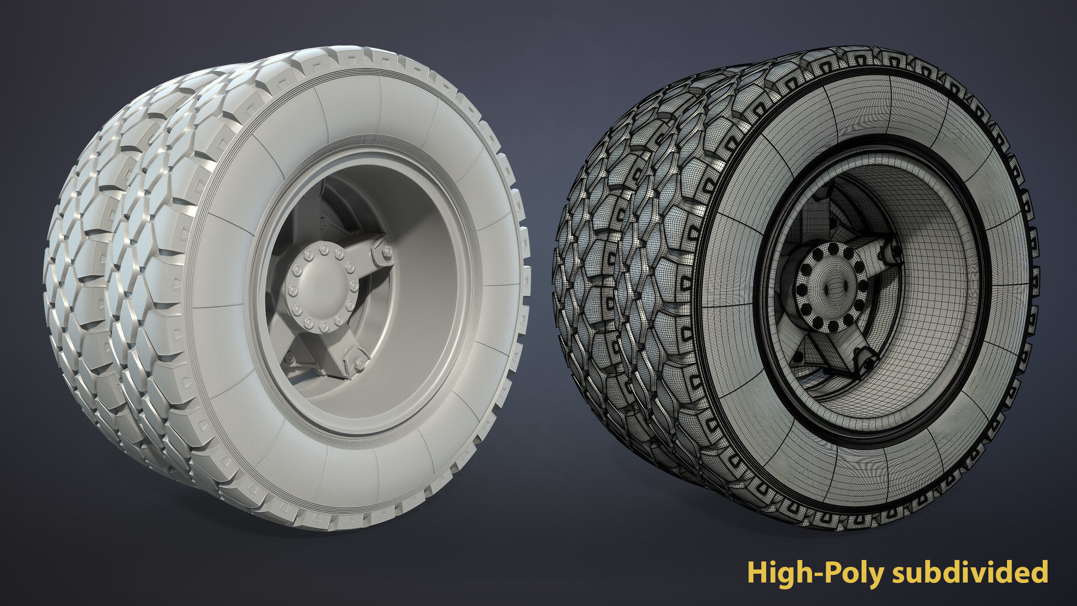 Truck Wheel 03 Kamaz-5320 Low-poly 3D model_7