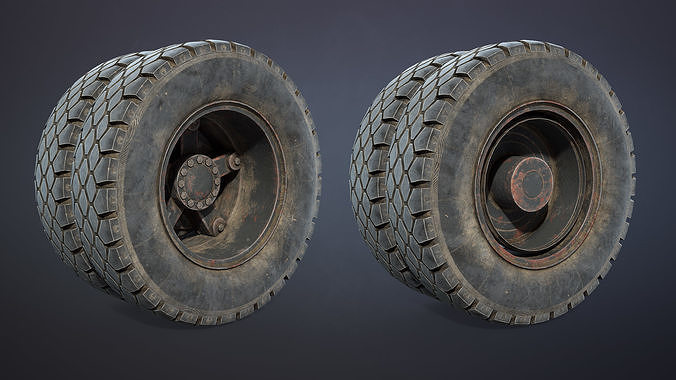 Truck Wheel 03 Kamaz-5320 Low-poly 3D model 3