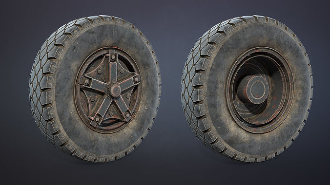 Truck Wheel 03 Kamaz-5320 Low-poly 3D model 2