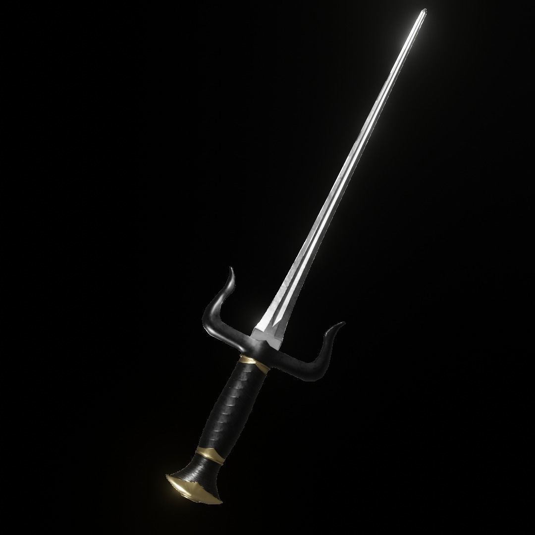 Sai 3D model two swords Low-poly 3D model_8