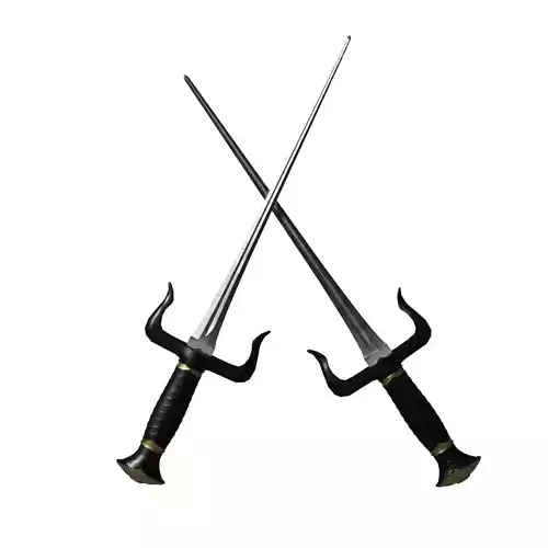 Sai 3D model two swords Low-poly 3D model