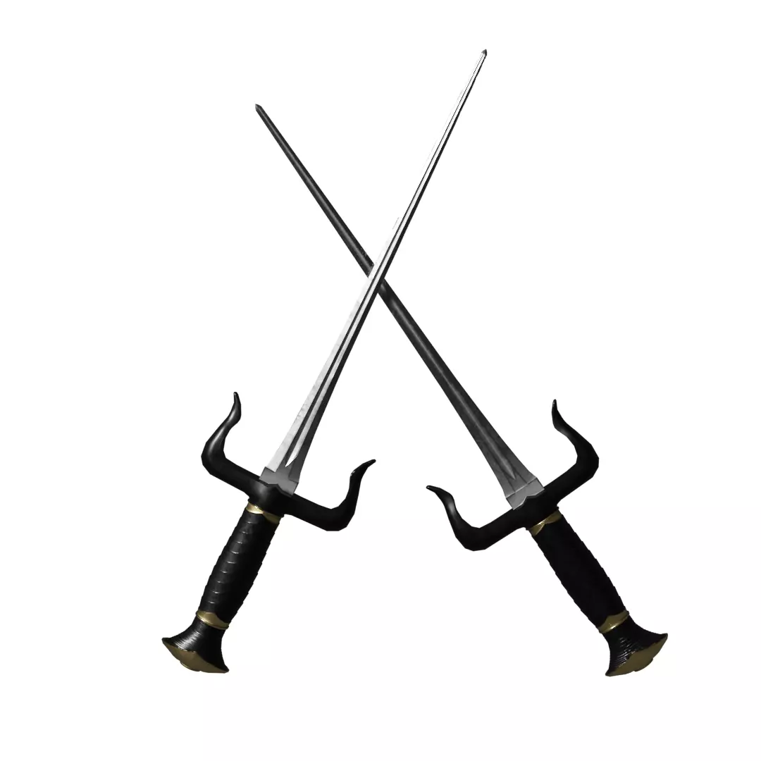 Sai 3D model two swords Low-poly 3D model_0