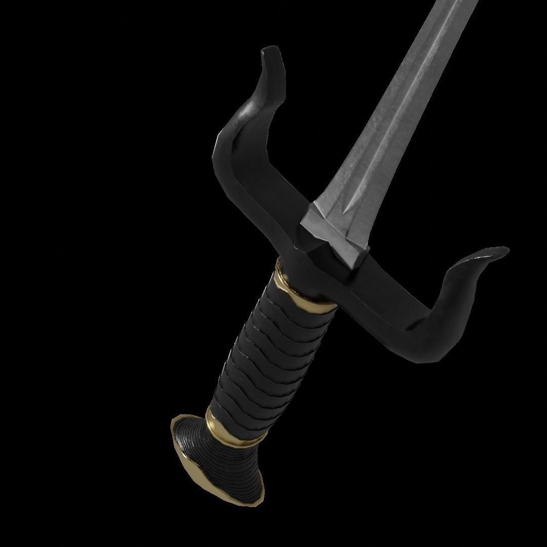 Sai 3D model two swords Low-poly 3D model_9
