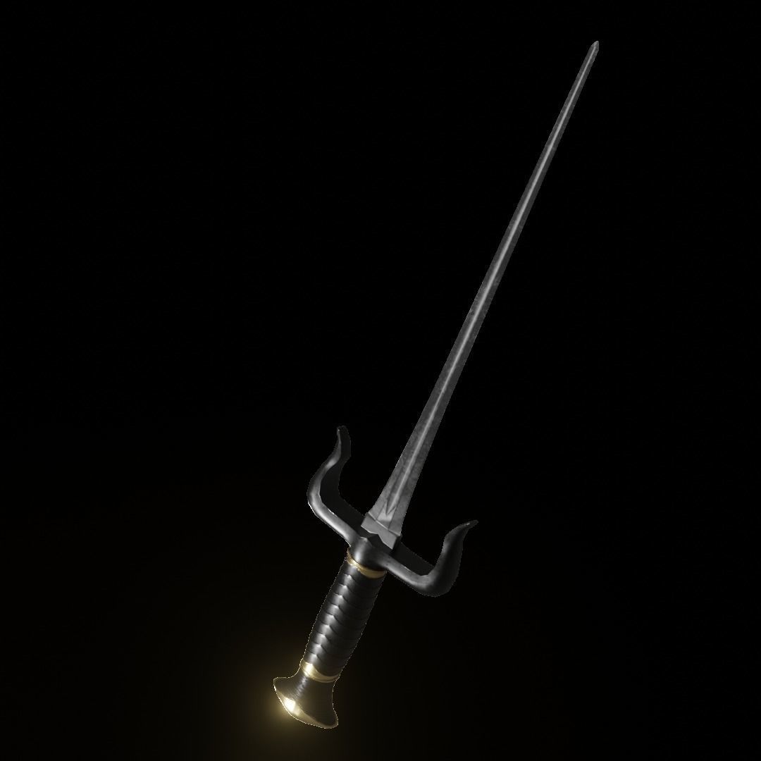 Sai 3D model two swords Low-poly 3D model_11