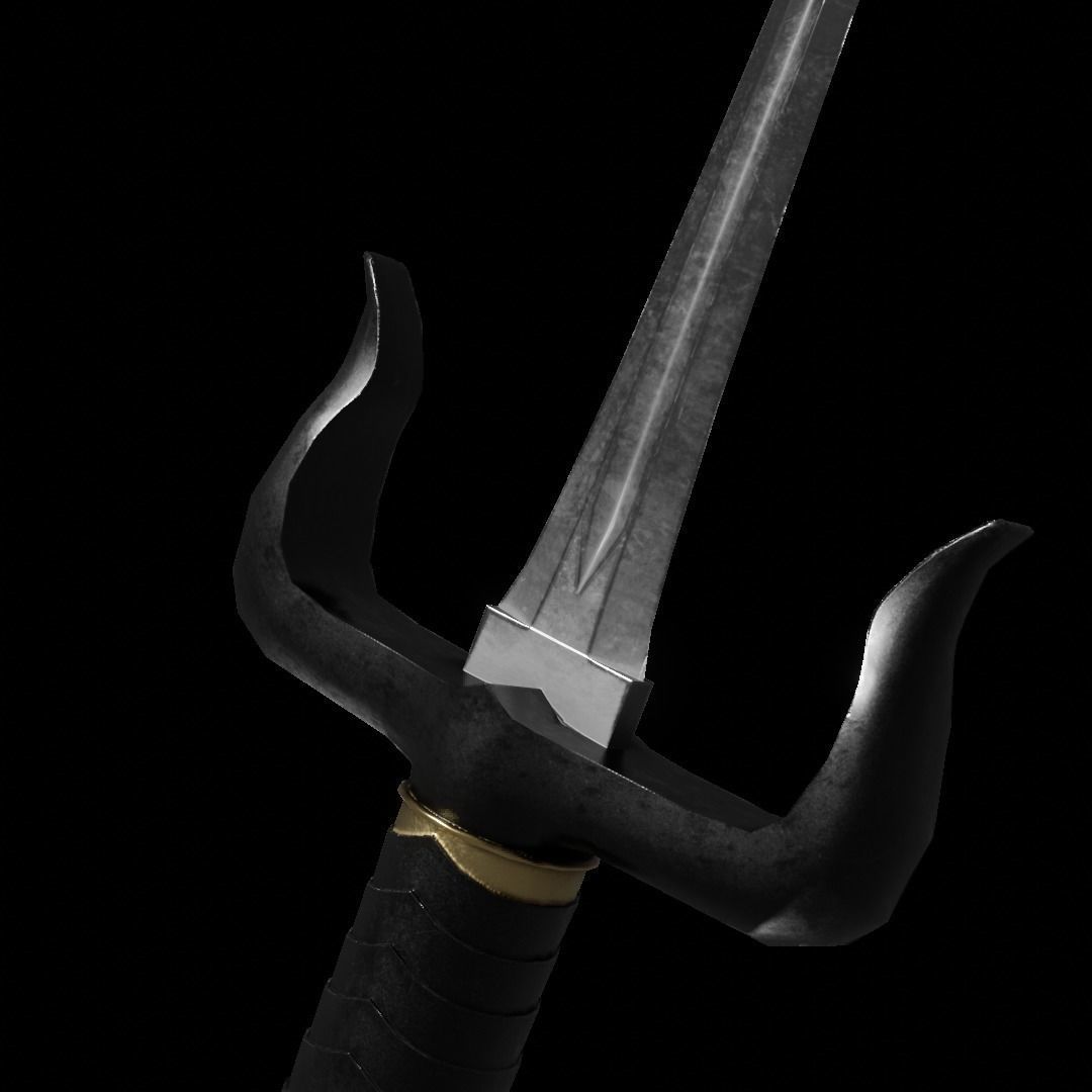 Sai 3D model two swords Low-poly 3D model_7