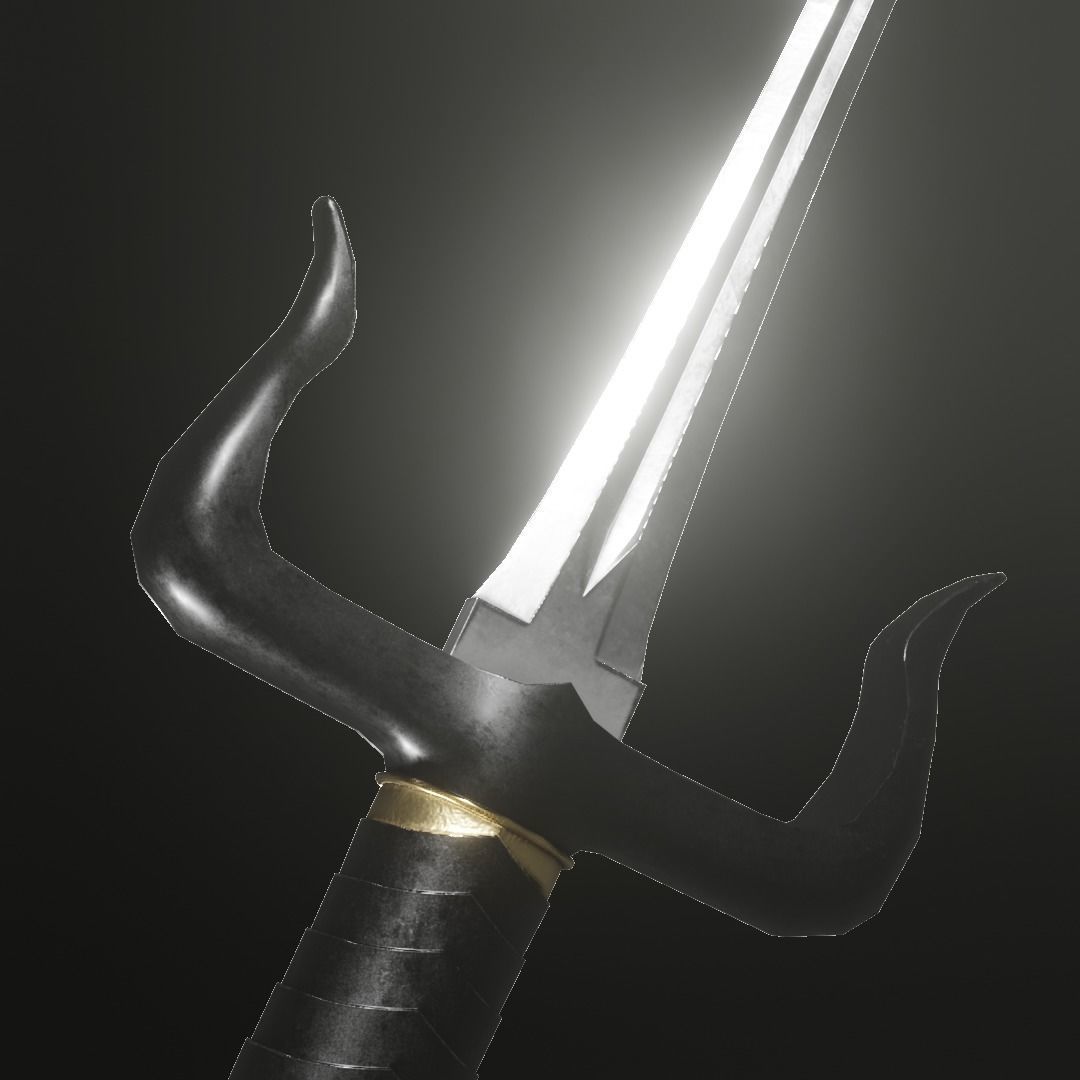 Sai 3D model two swords Low-poly 3D model_6