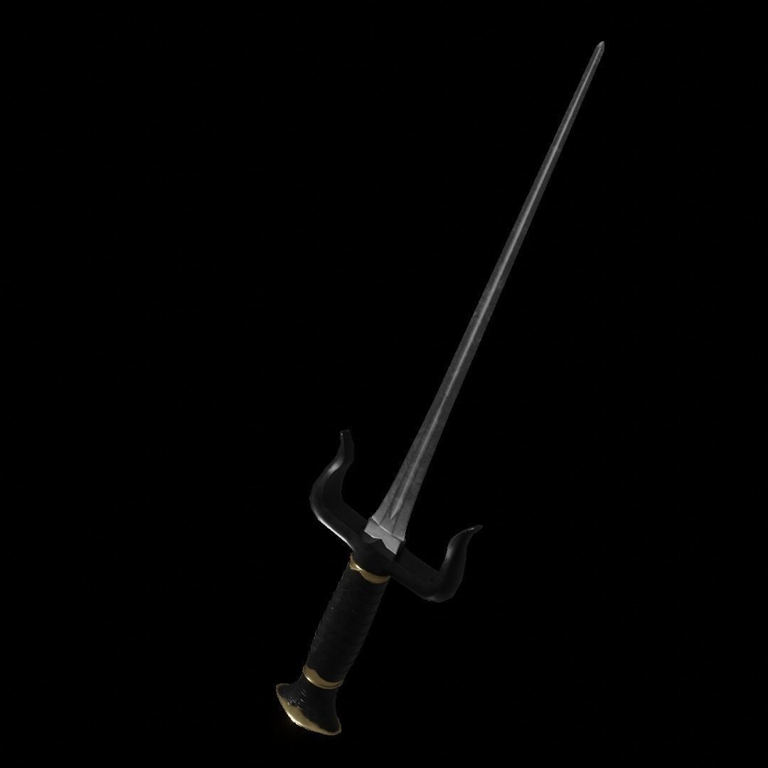 Sai 3D model two swords Low-poly 3D model_10