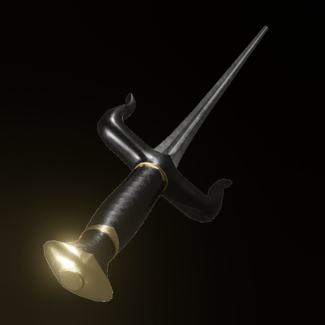 Sai 3D model two swords Low-poly 3D model_5