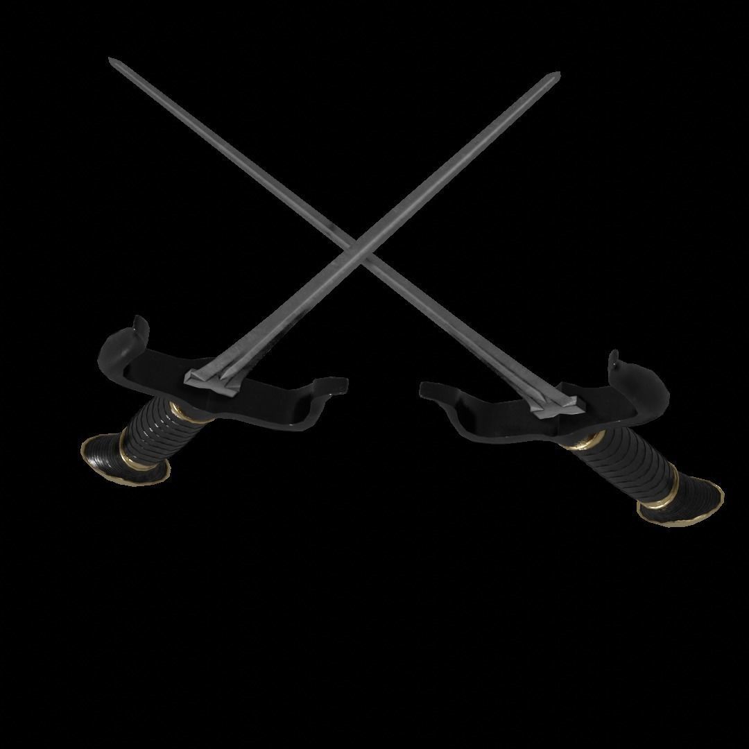 Sai 3D model two swords Low-poly 3D model_4