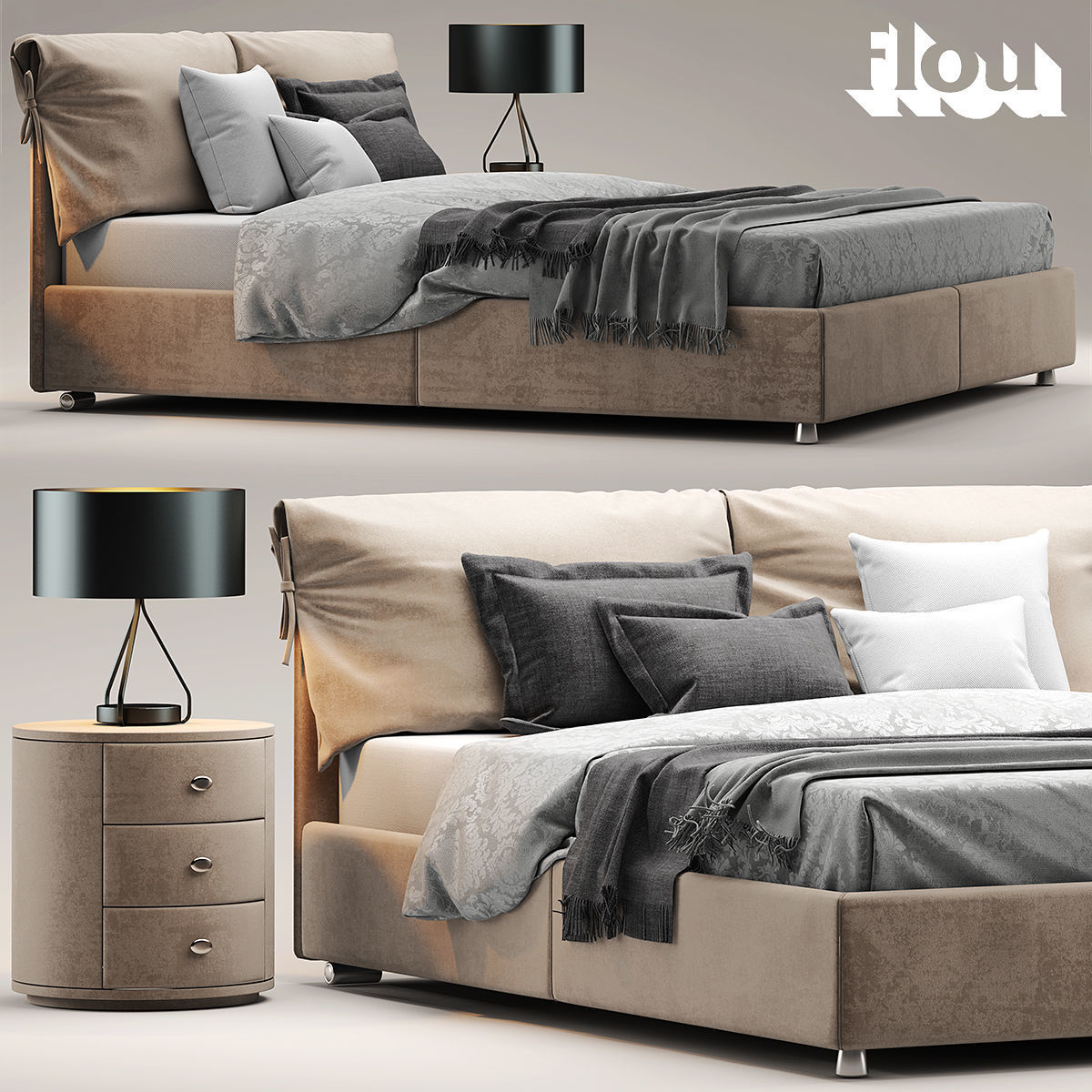 modern bed 3D model_3