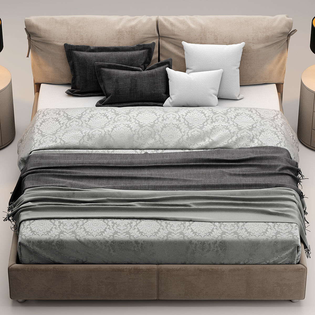 modern bed 3D model_1