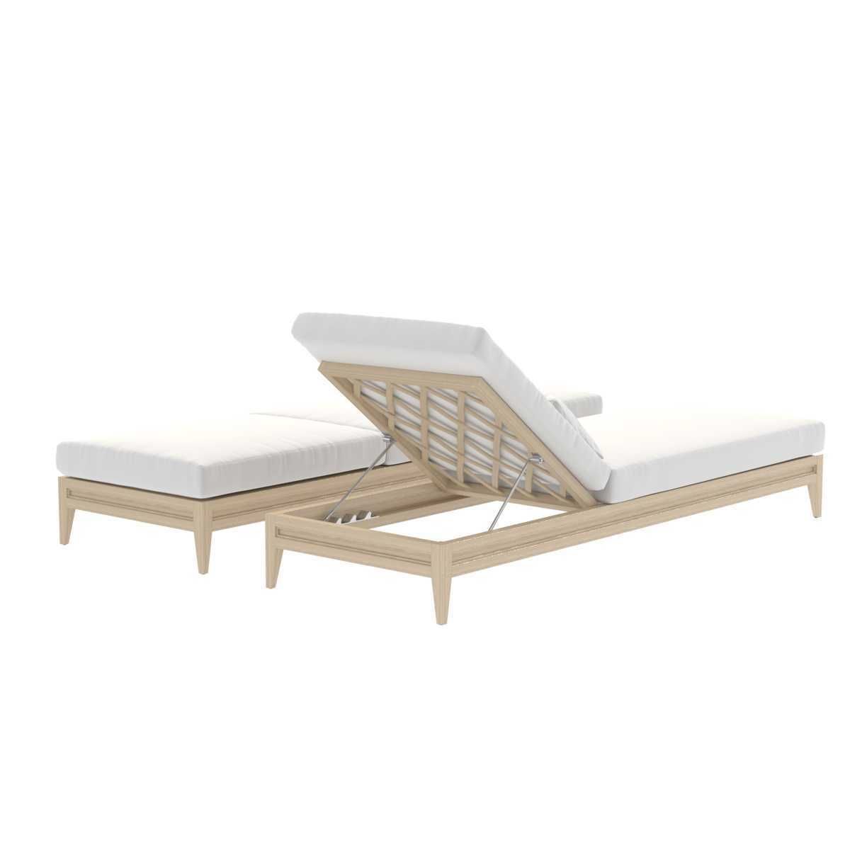 Restoration hardware GREYSTONE TEAK CHAISE 3D model_3