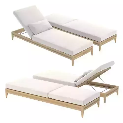 Restoration hardware GREYSTONE TEAK CHAISE 3D model