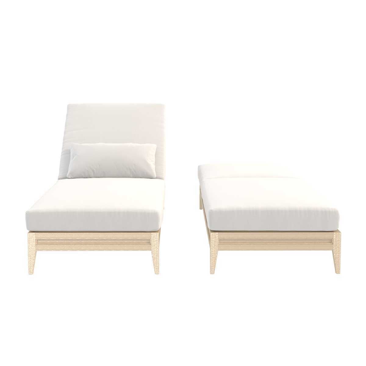 Restoration hardware GREYSTONE TEAK CHAISE 3D model_1