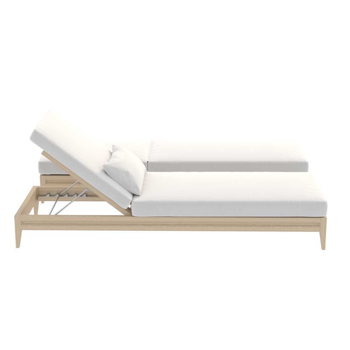 Restoration hardware GREYSTONE TEAK CHAISE 3D model_6