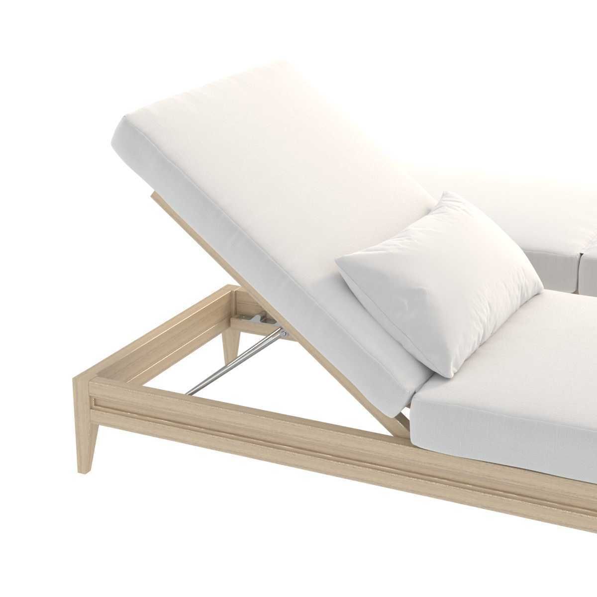 Restoration hardware GREYSTONE TEAK CHAISE 3D model_5