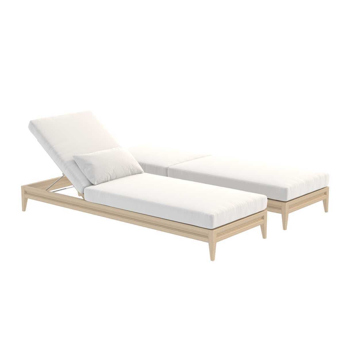 Restoration hardware GREYSTONE TEAK CHAISE 3D model_2