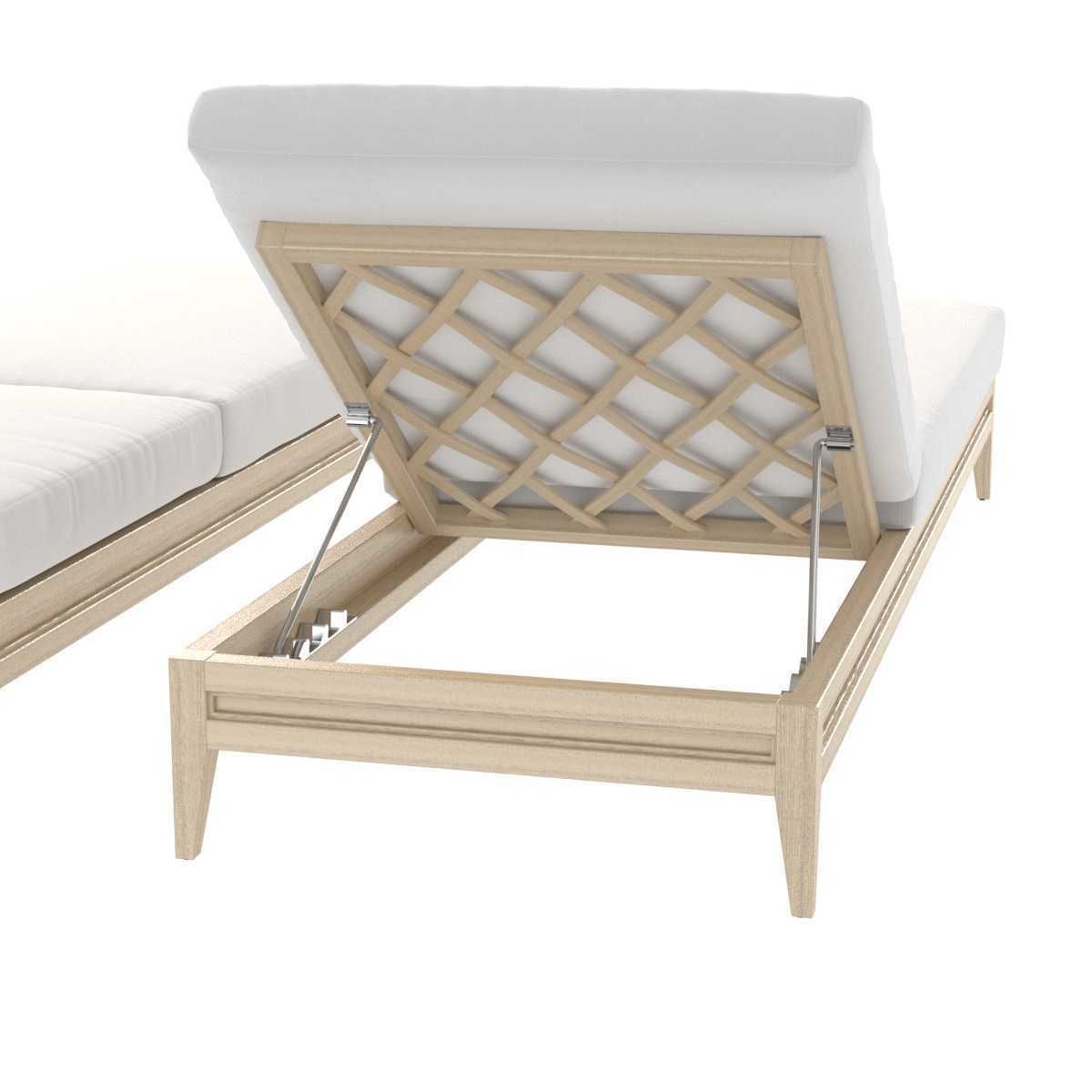 Restoration hardware GREYSTONE TEAK CHAISE 3D model_4