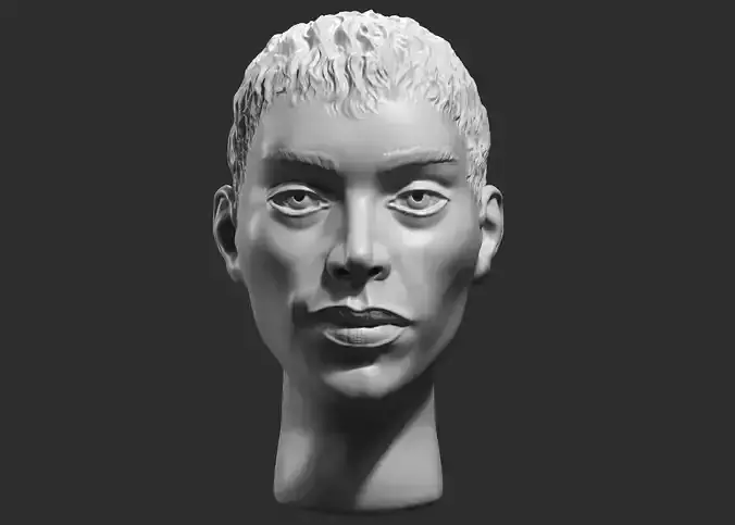human female head modern sculpture 3d print model 113