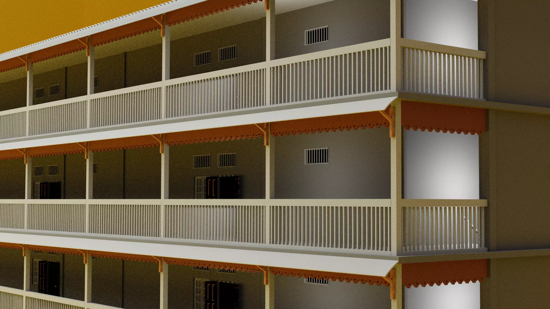 Slum Area Building Low-poly 3D model_0