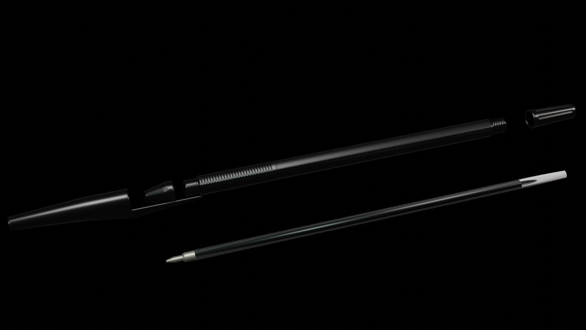 Black Pen 3D model_2