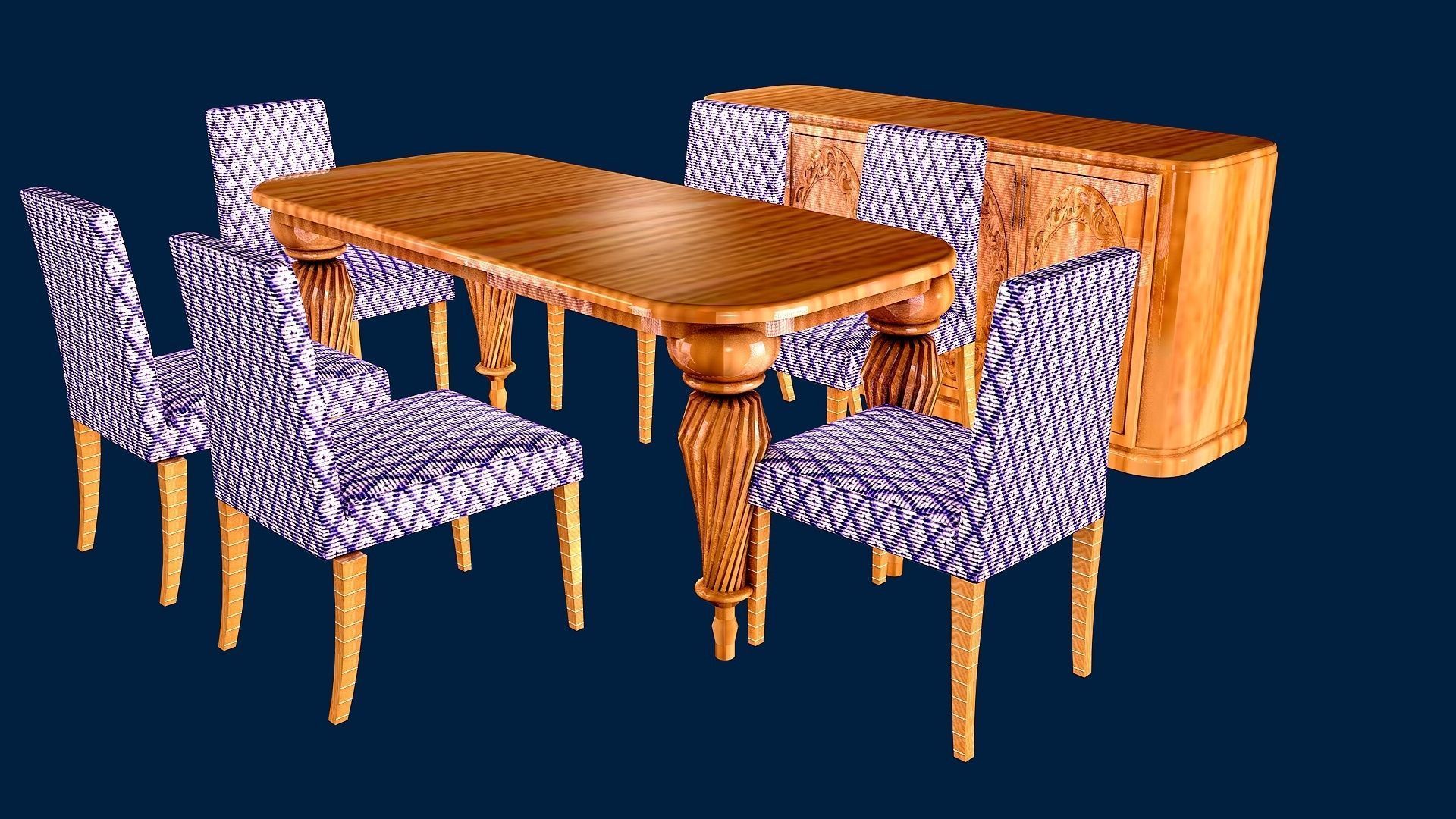 DINING ROOM SET 3D model_3