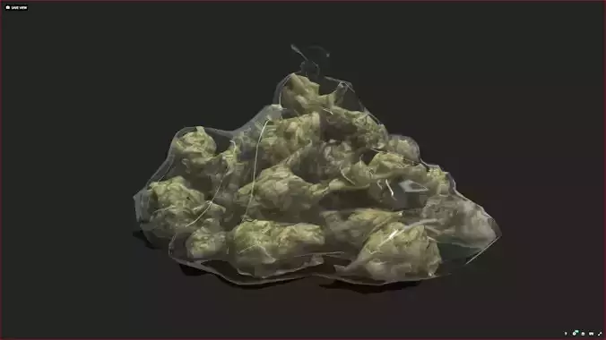 Low Poly Large Weed Pouch Low-poly 3D model