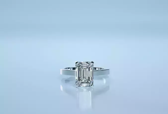 Emerald Stone Solitaire Ring 