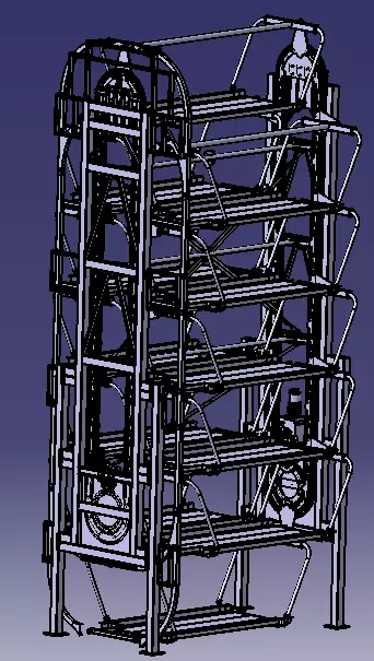 Smart rotary parking system for 12 cars 3D model_0