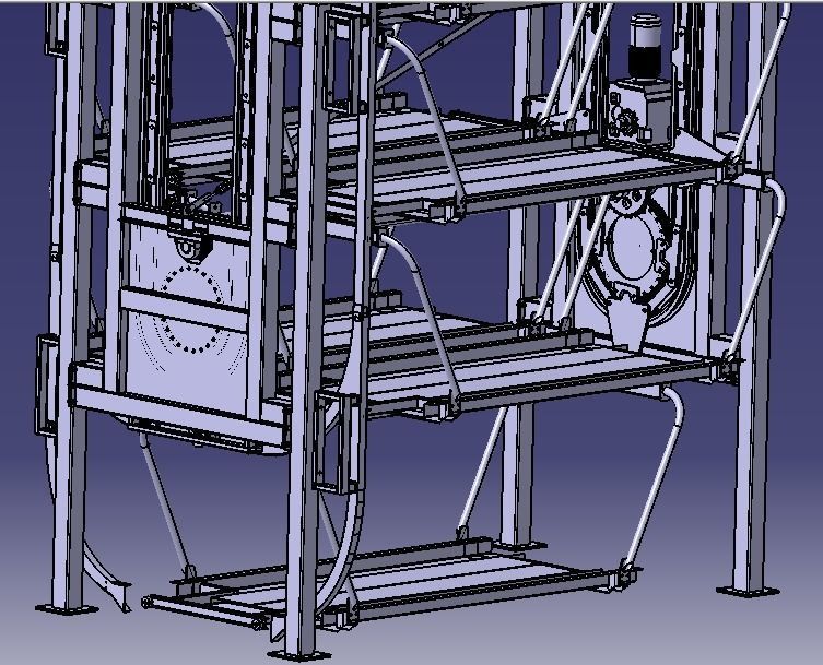 Smart rotary parking system for 12 cars 3D model_1