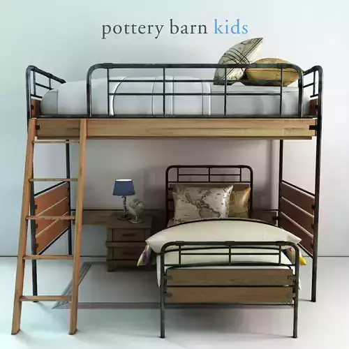 Pottery barn Owen Twin Loft  Lower Bed Set