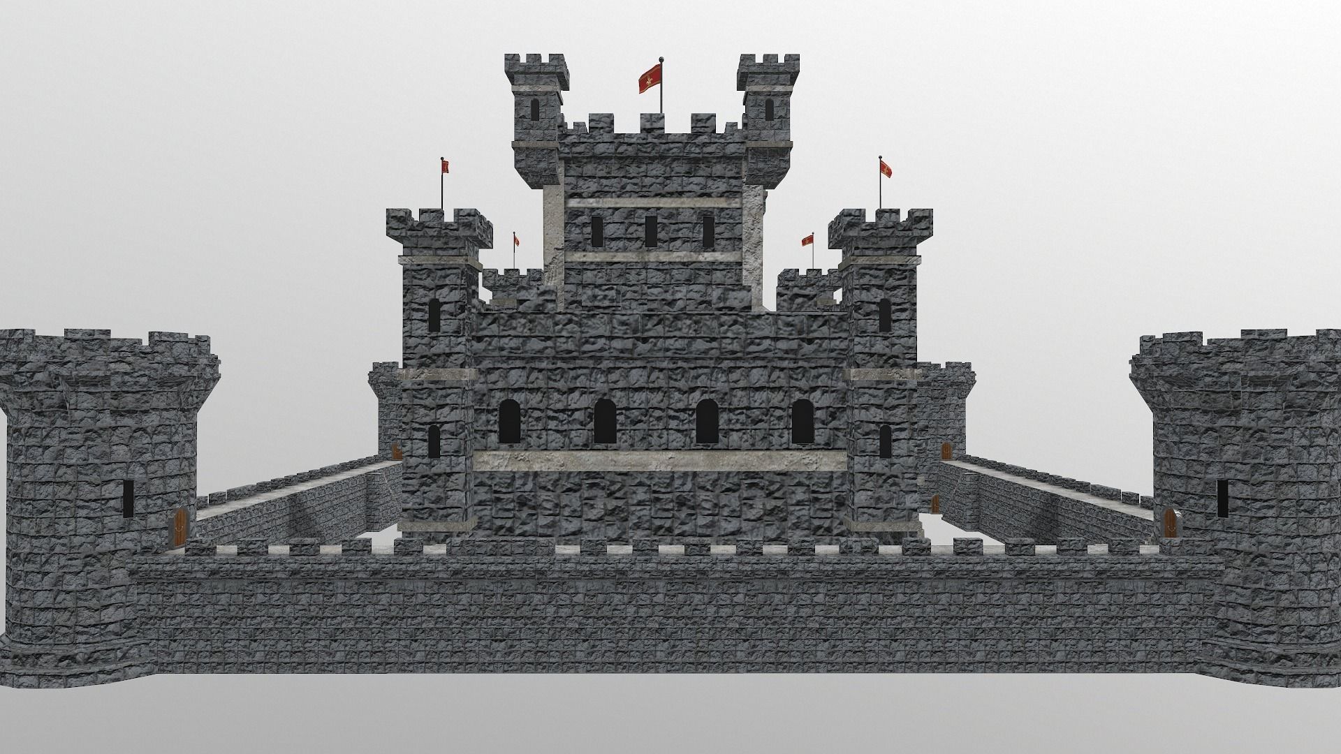 Medieval Castle Level 10 3D model_6