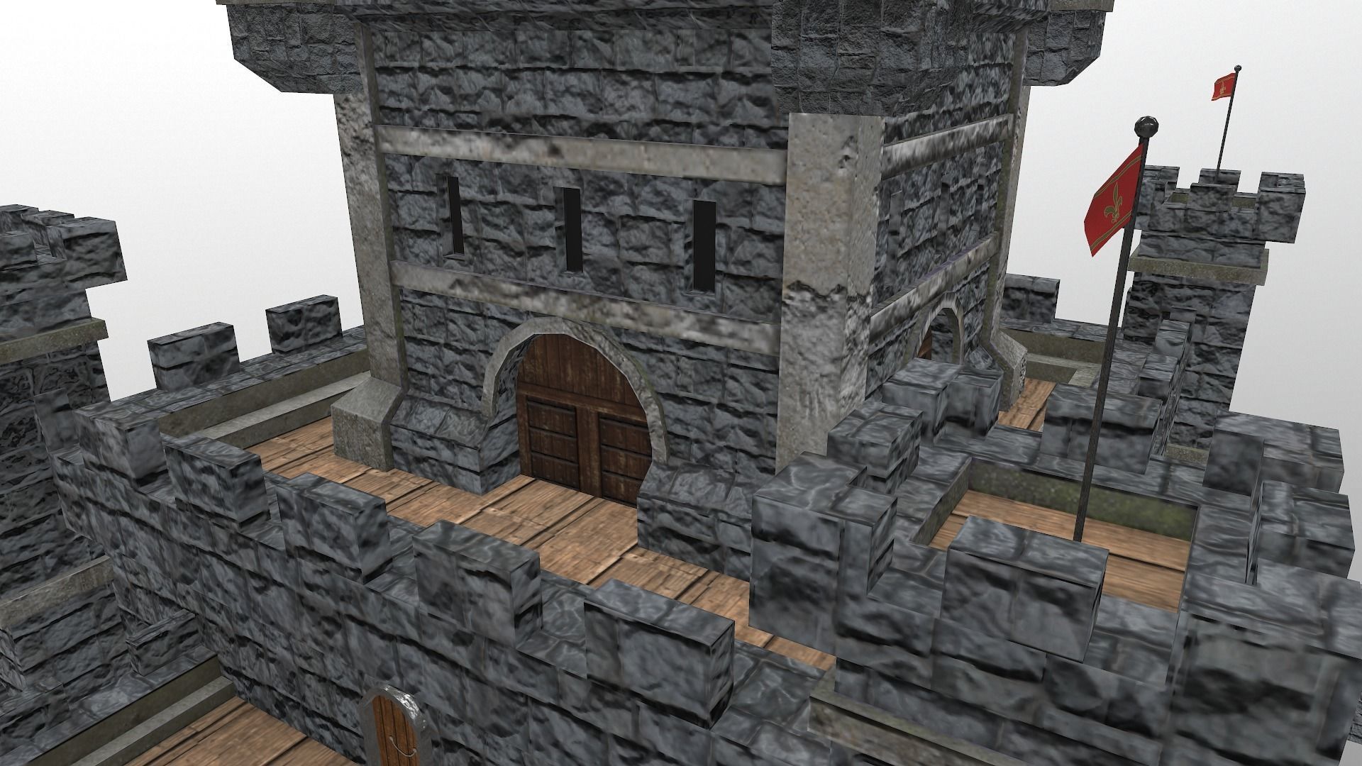 Medieval Castle Level 10 3D model_19