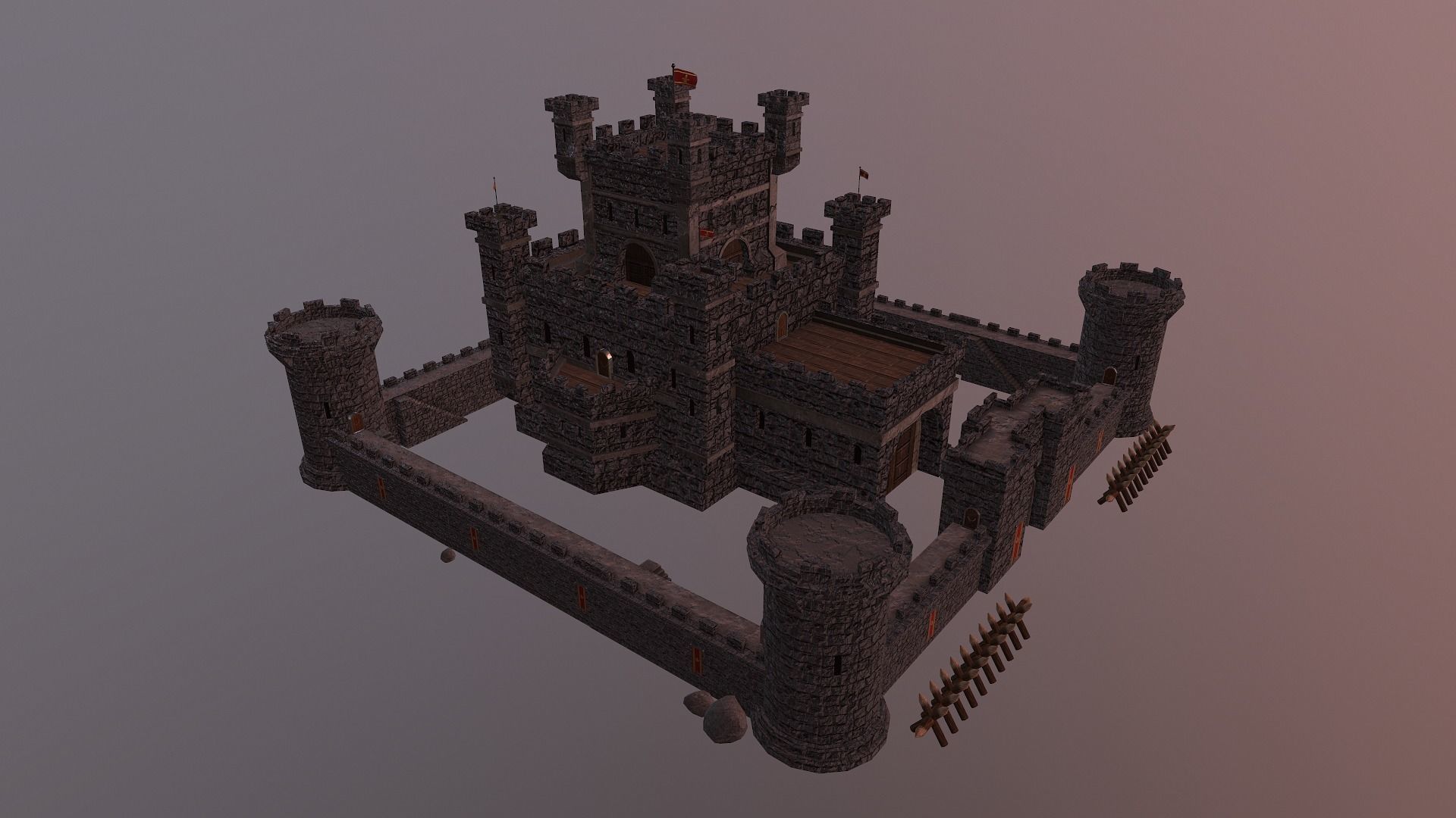 Medieval Castle Level 10 3D model_39