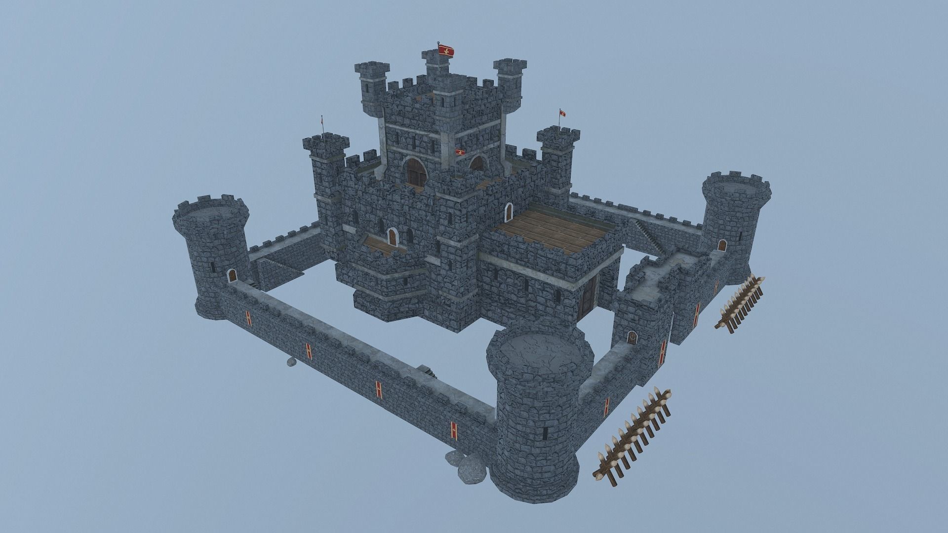 Medieval Castle Level 10 3D model_25