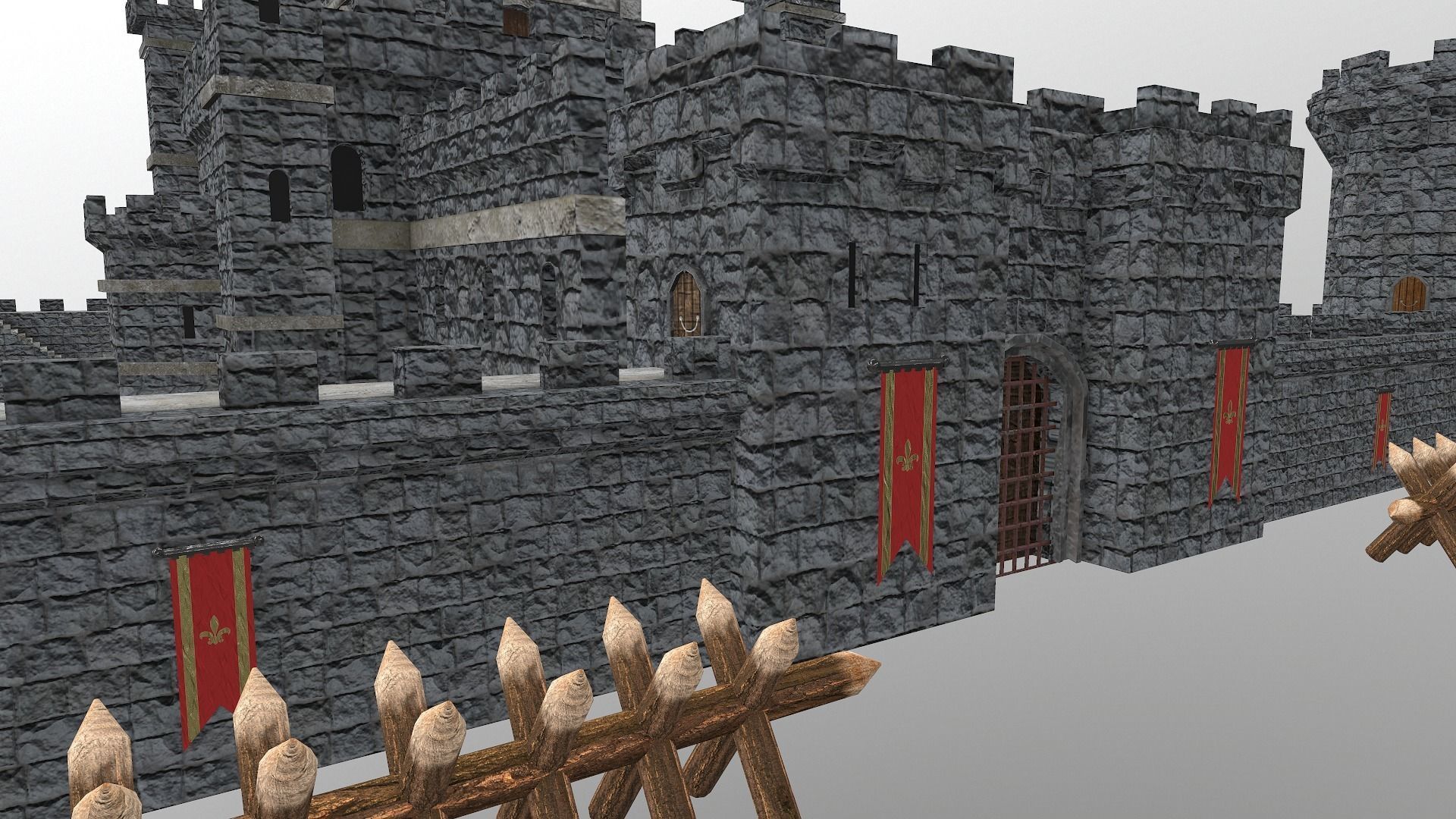 Medieval Castle Level 10 3D model_9