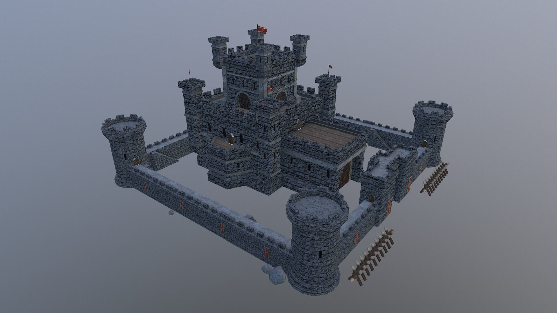 Medieval Castle Level 10 3D model_35