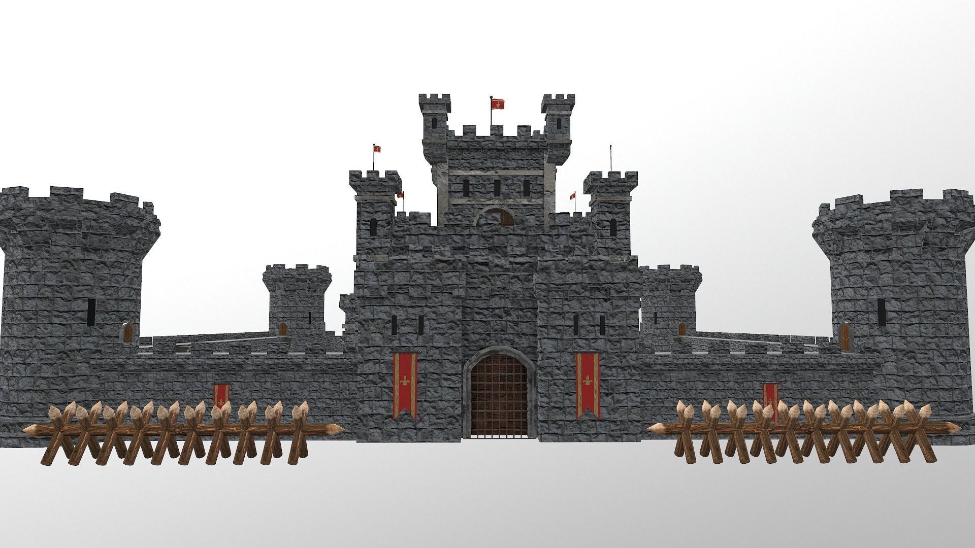 Medieval Castle Level 10 3D model_4