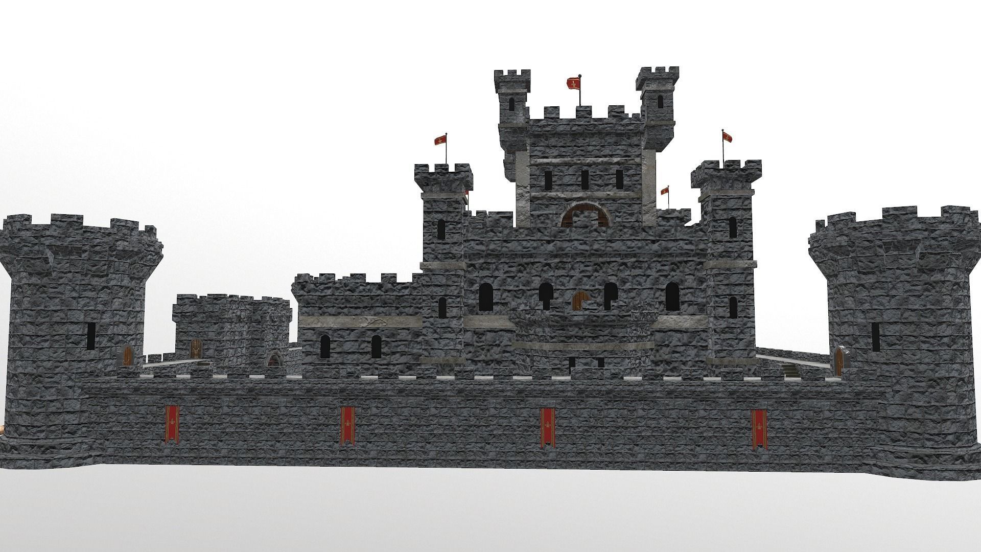 Medieval Castle Level 10 3D model_7