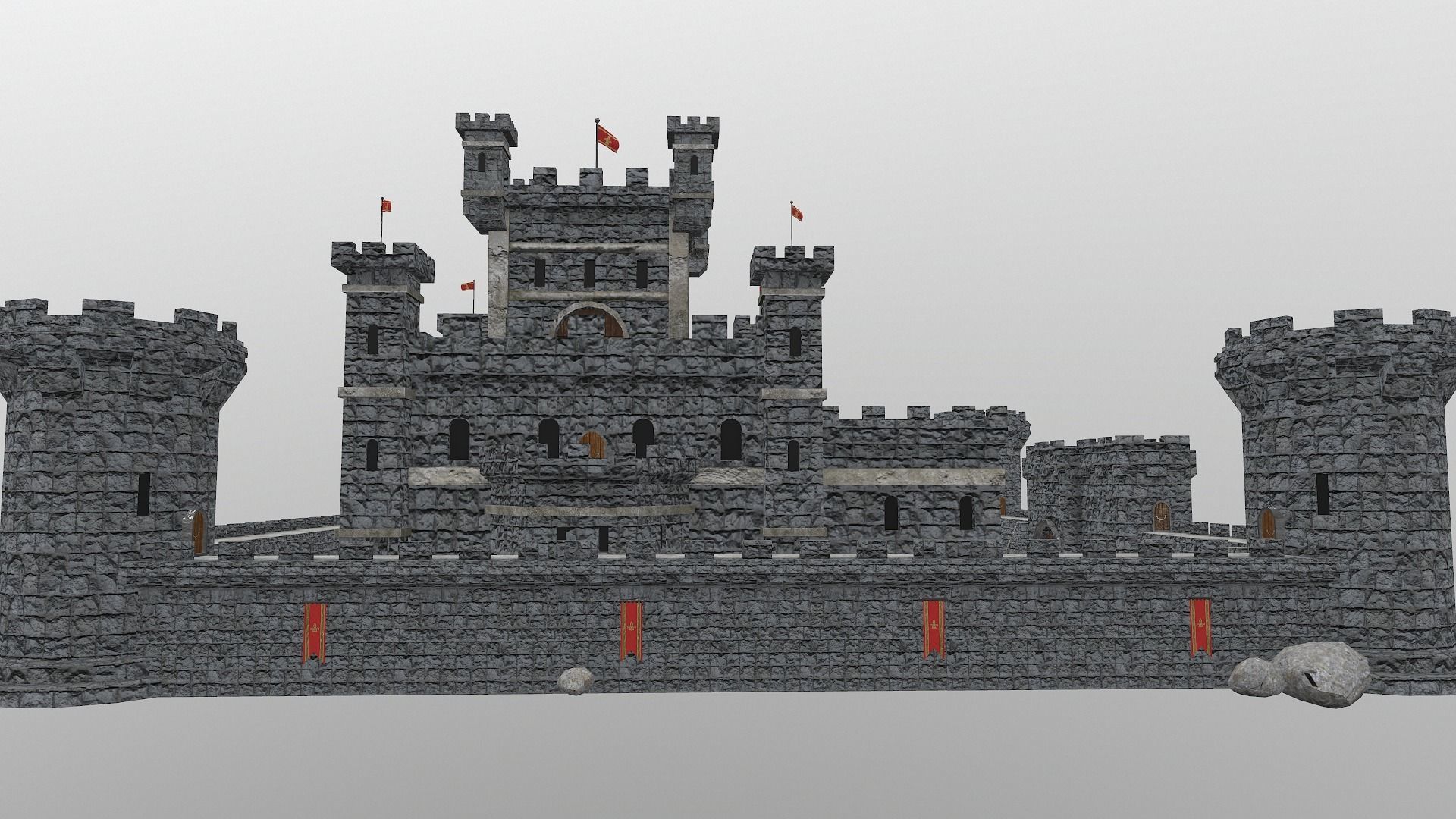 Medieval Castle Level 10 3D model_5