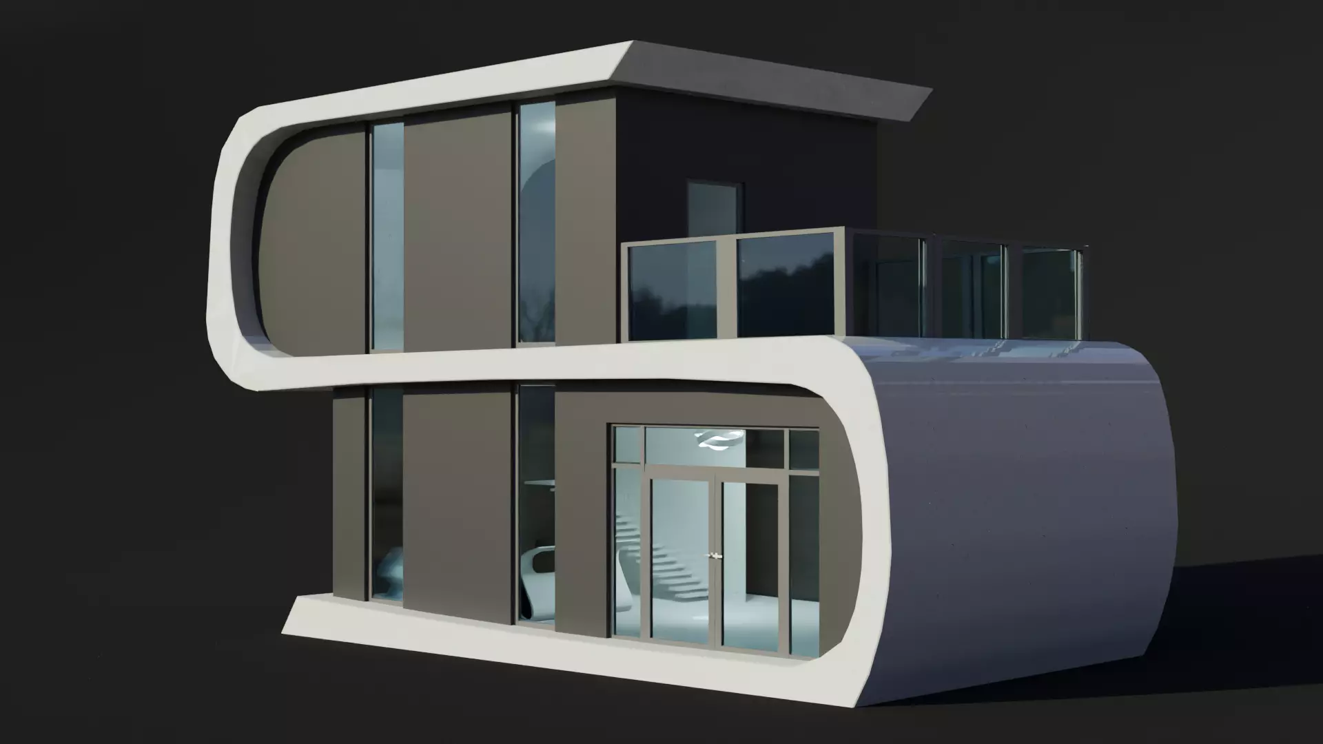 modern house with interior Free 3D model