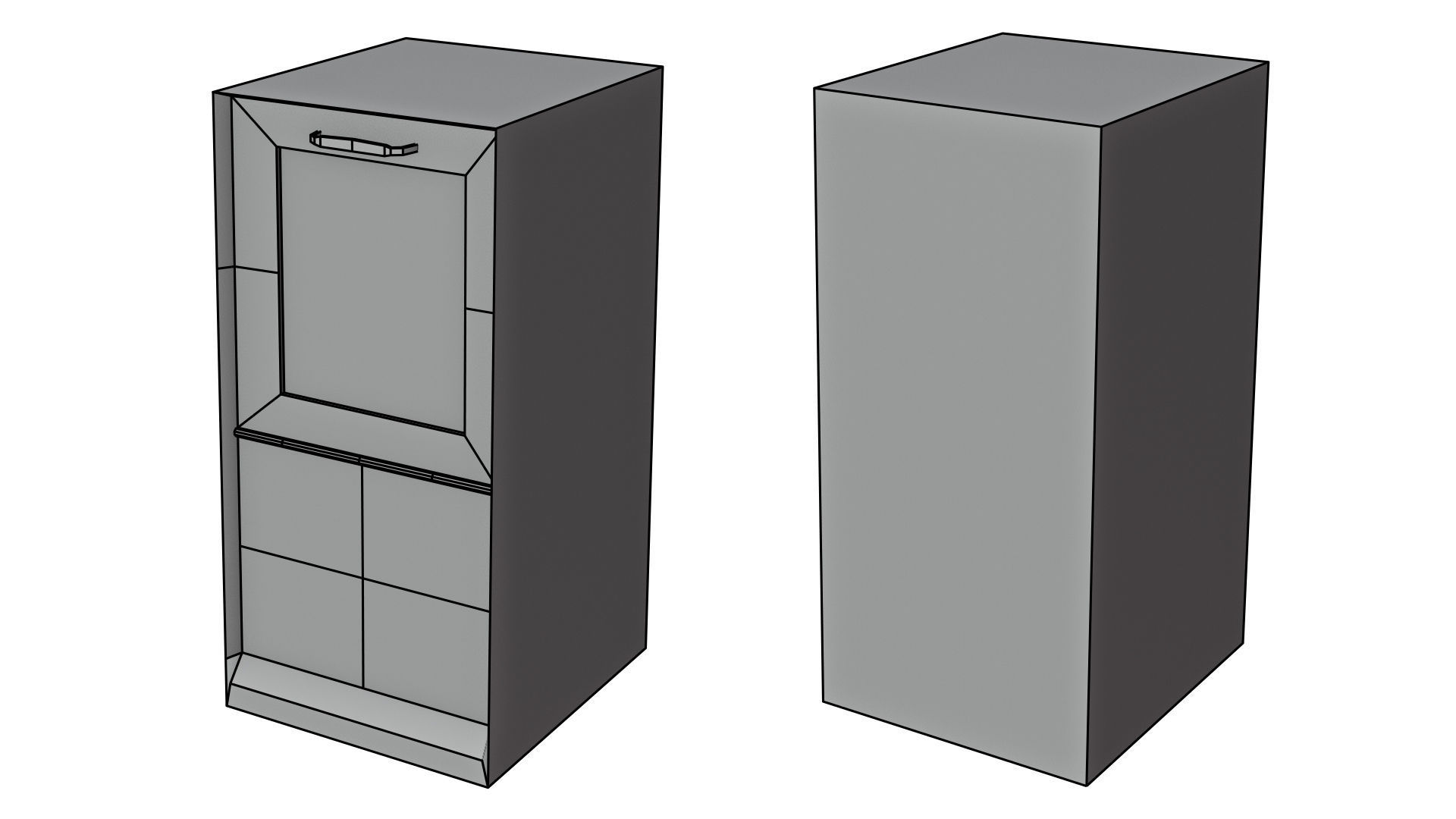 Low Poly Newspaper Newsstand Vending Machine Outdoor Prop Low-poly 3D model_5