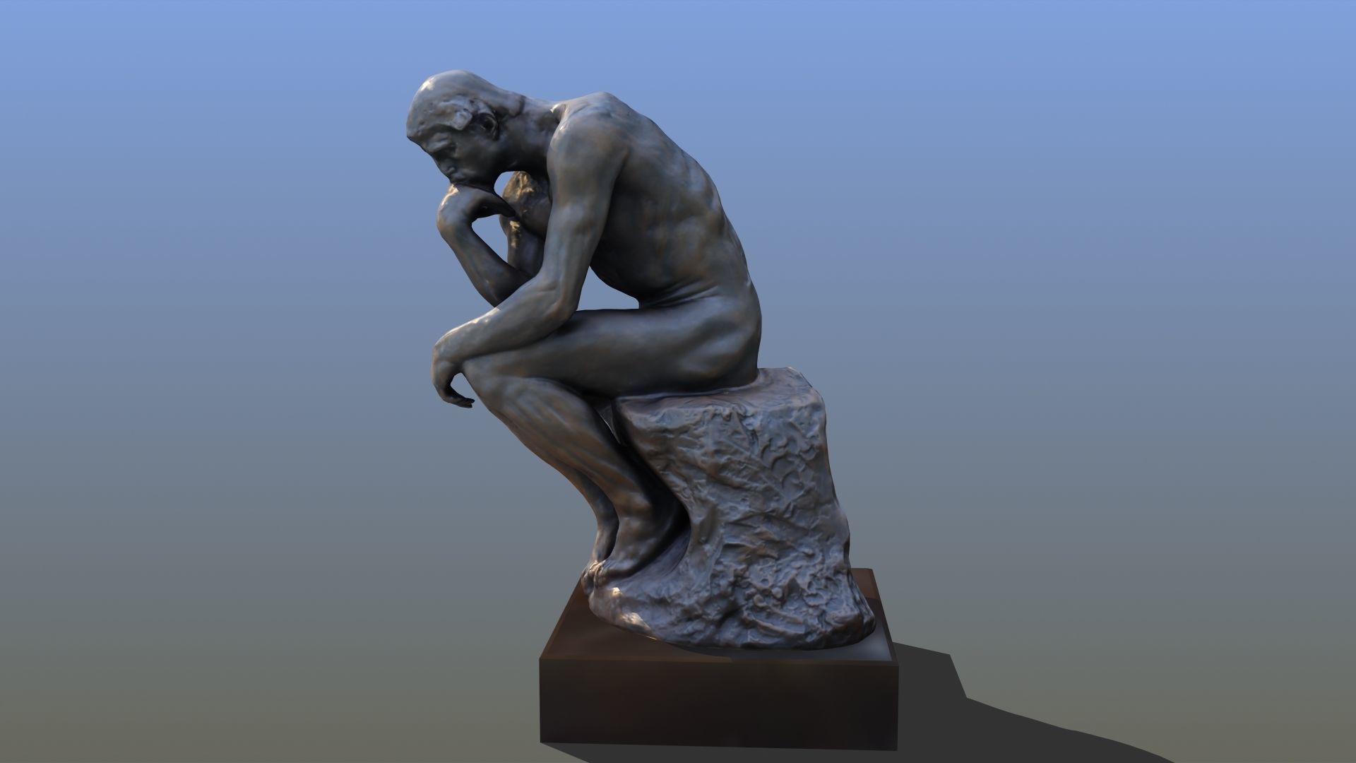 The Thinker statue of 3D model_18