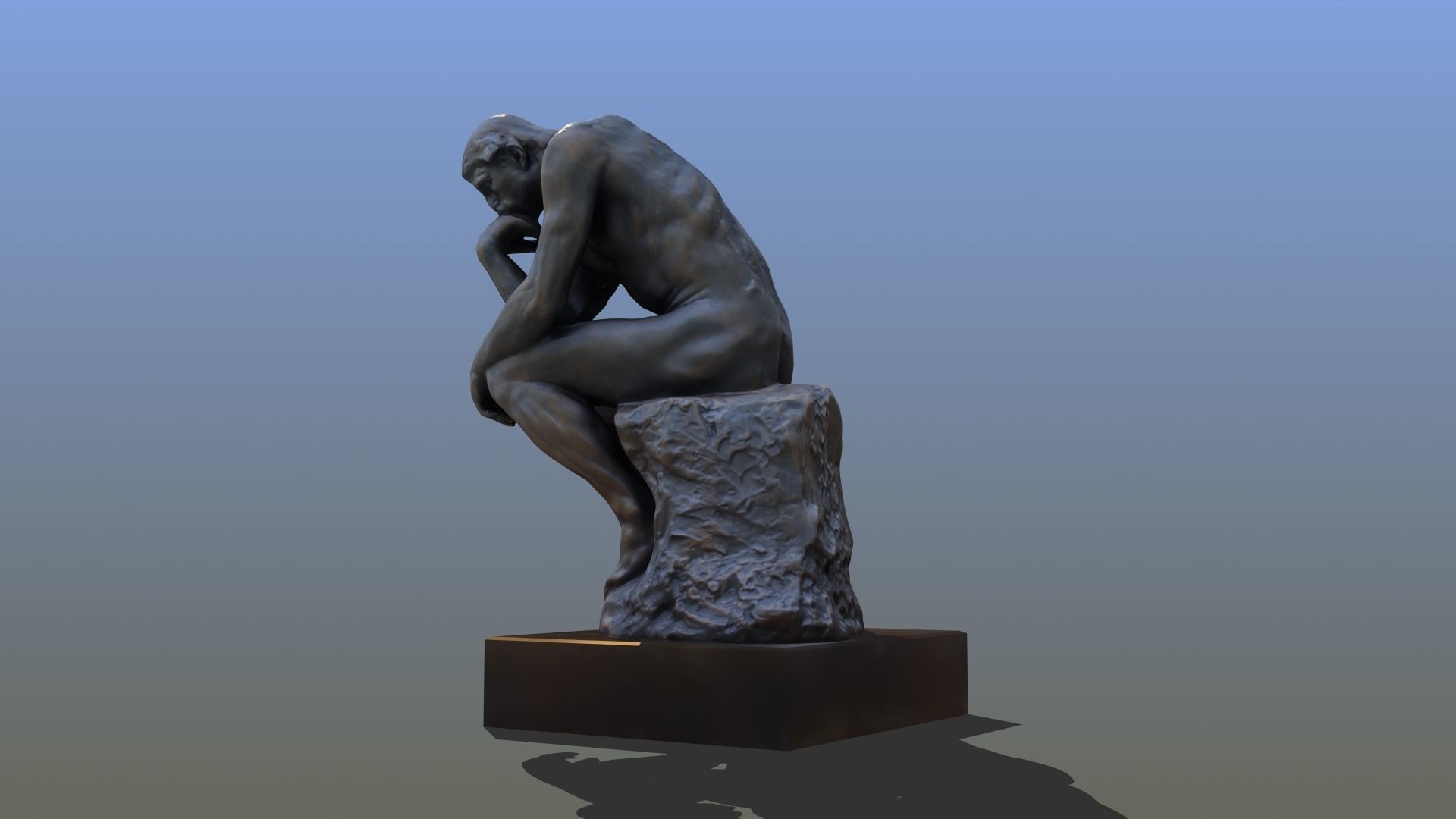The Thinker statue of 3D model_16
