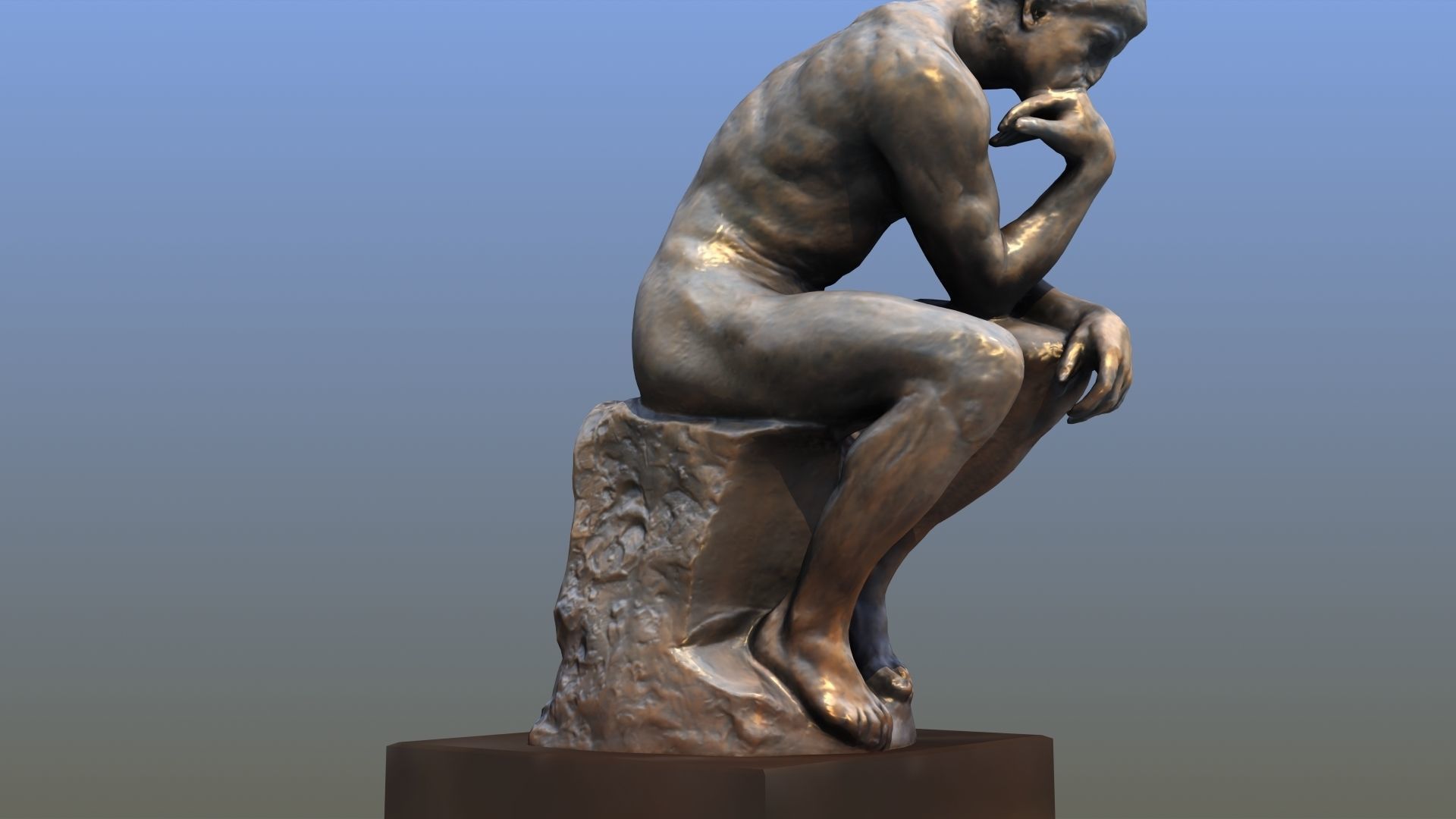 The Thinker statue of 3D model_9